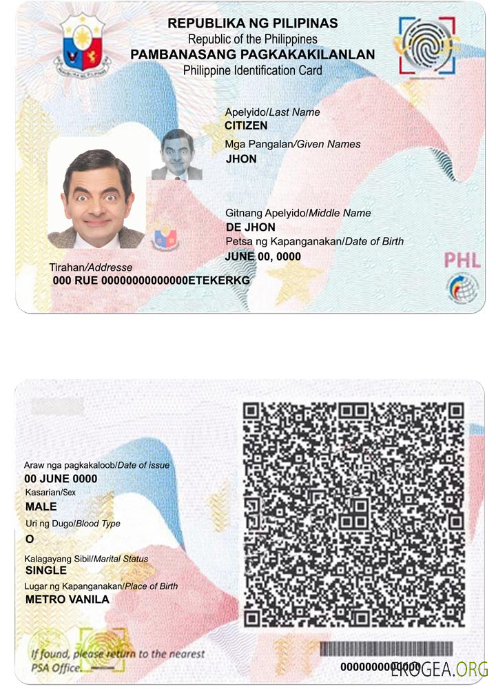 Carte d'identité Philippines version 2